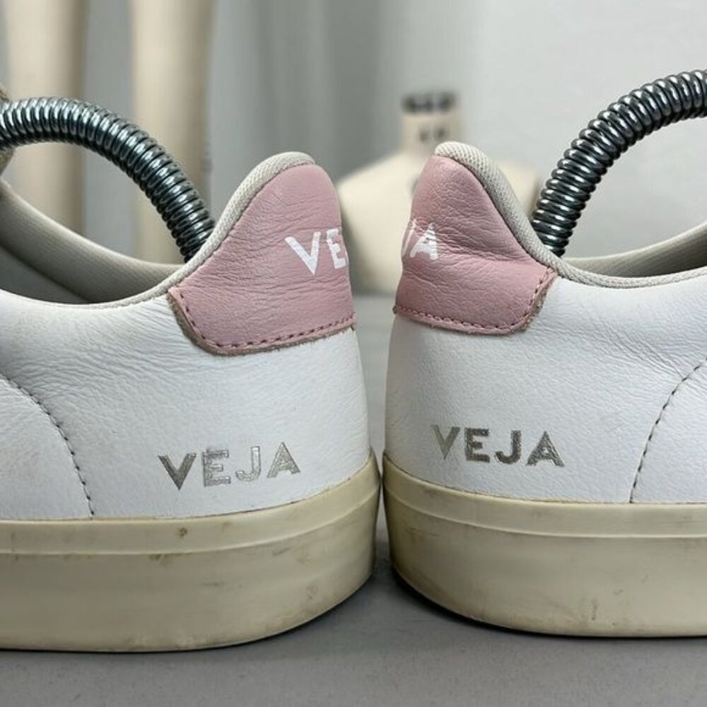 VEJA Logo Campo Leather Pink V Sneakers - Picture 8 of 15